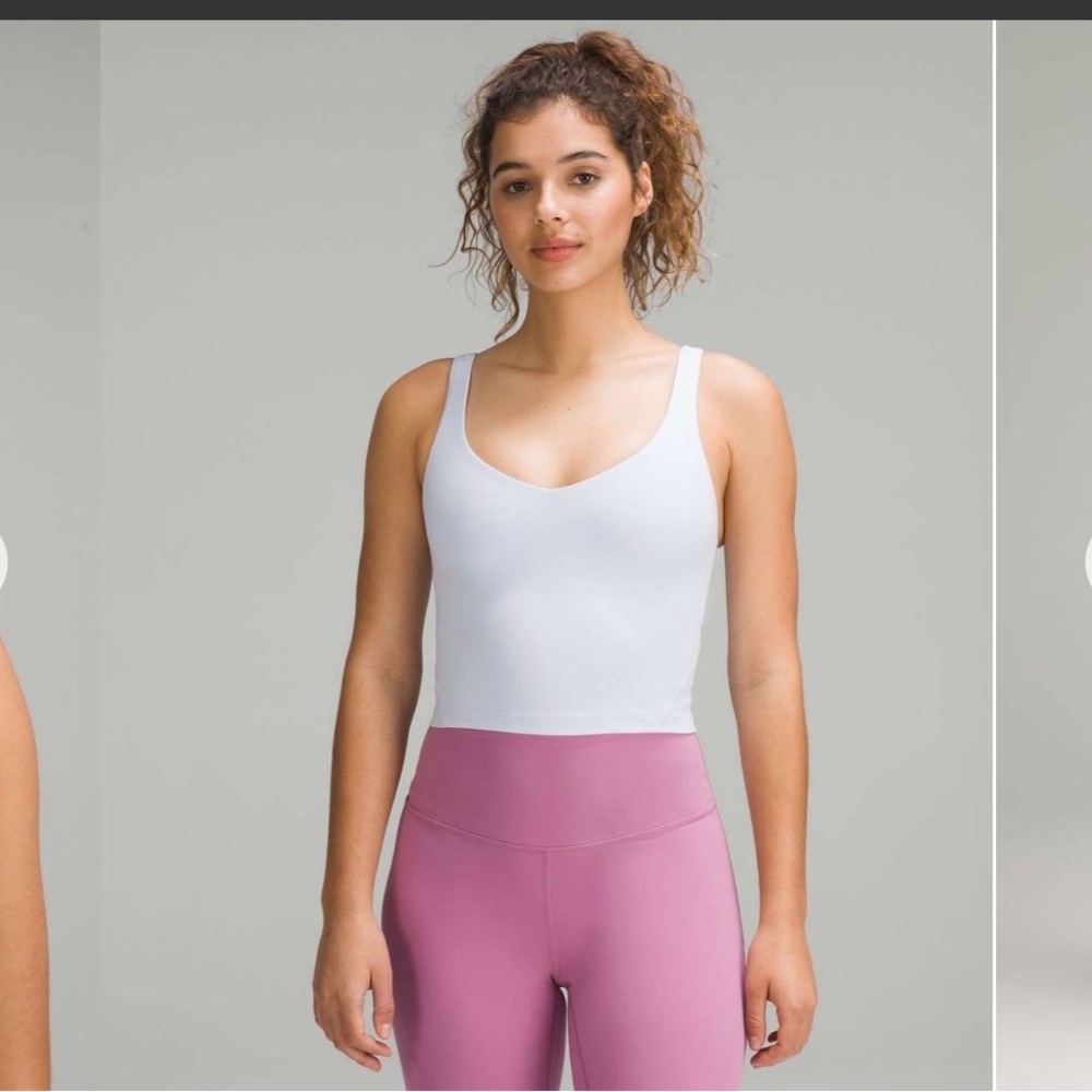Lululemon Align Tank Blissful Blue Cropped Built in Bra Athletic Performance